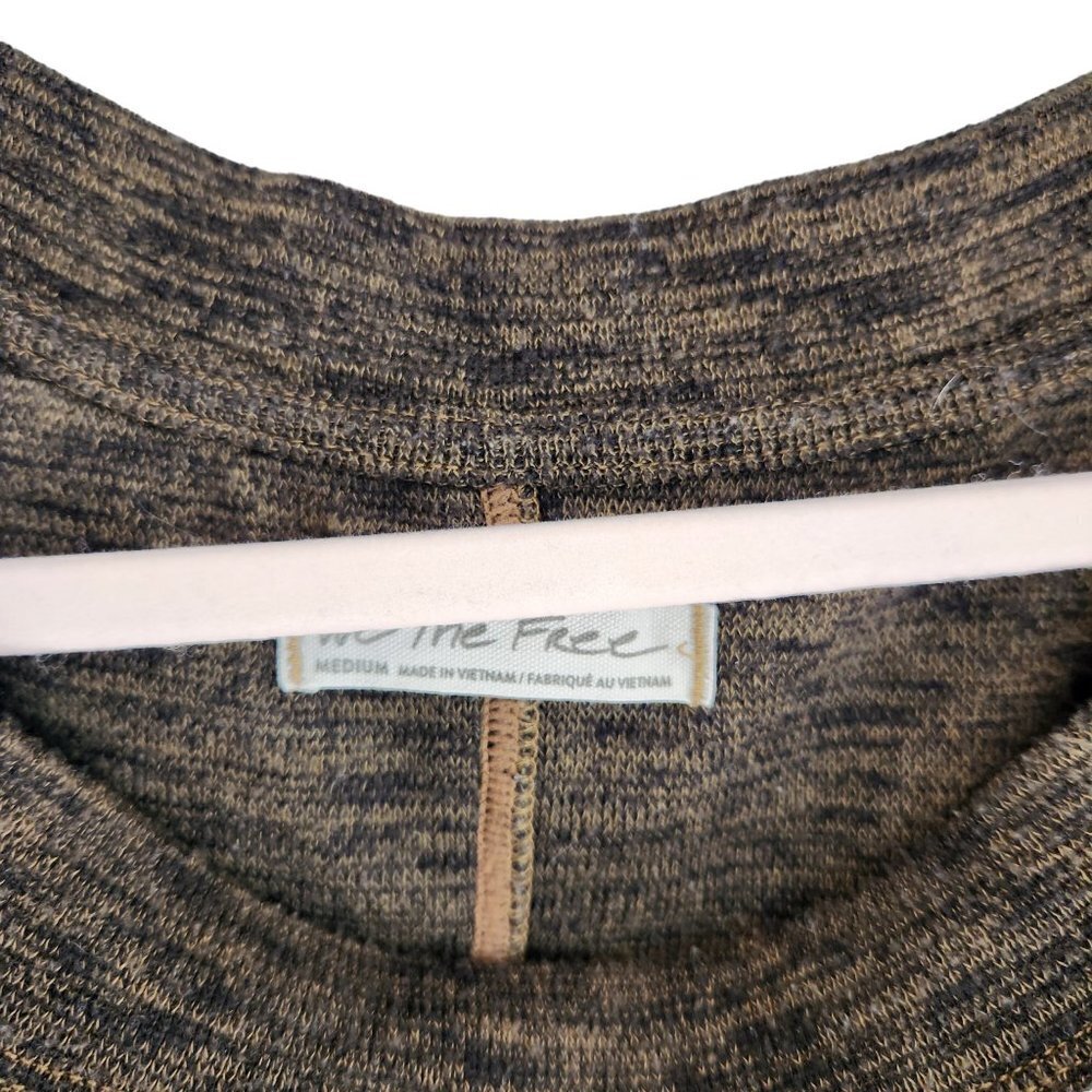 Free People Sweater Green Medium Oversized Long Sleeve Longline Pullover - Picture 4 of 9